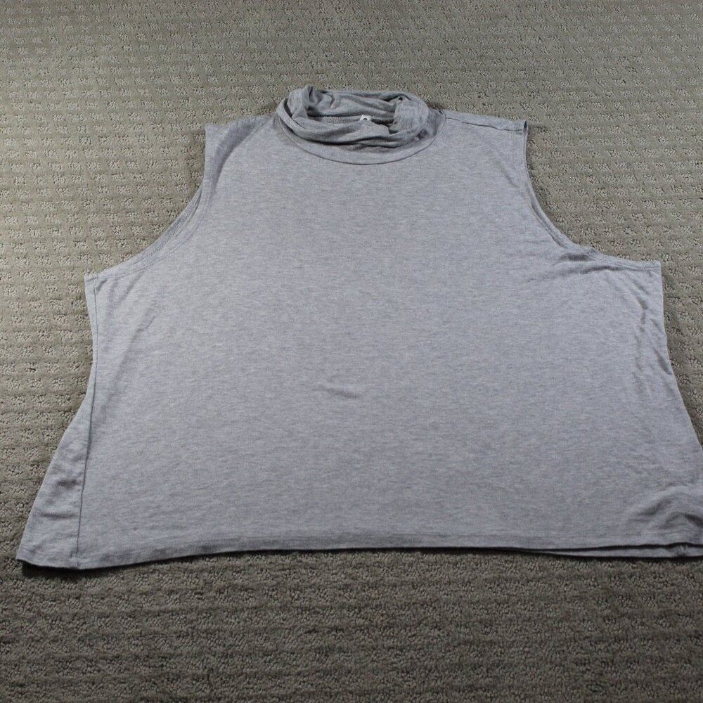Leo & Nicole Women's Sz 3X Super Soft Grey Sleeveless Knit Turtleneck Top